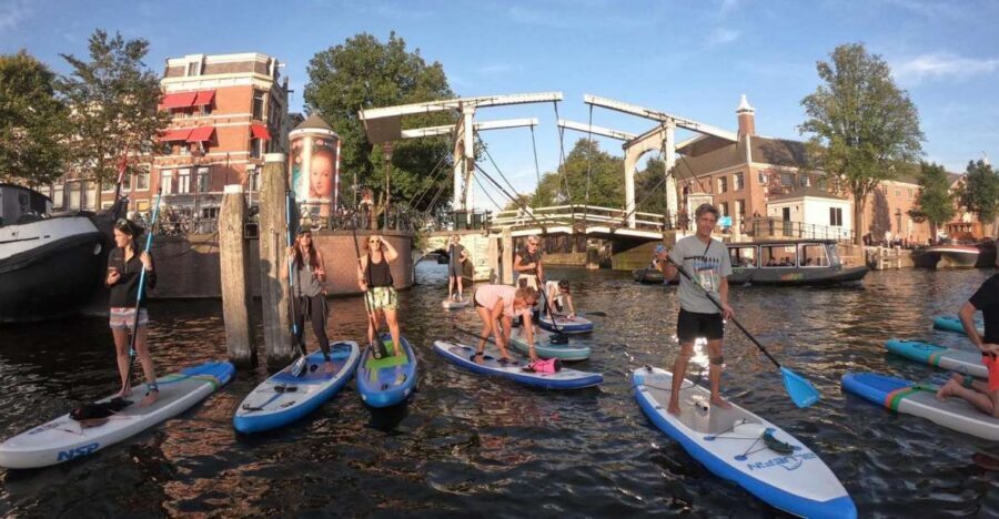 Amsterdam: 2-Hour Stand Up Paddle Board Tour - First Swing on the Board: Brewery het IJ and the Windmill Bridge