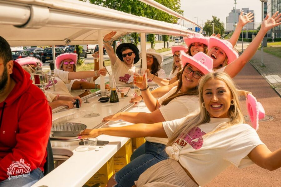 Amsterdam: Dutch Prosecco Party Bike - Your first taste of the experience: how the prosecco party bike works