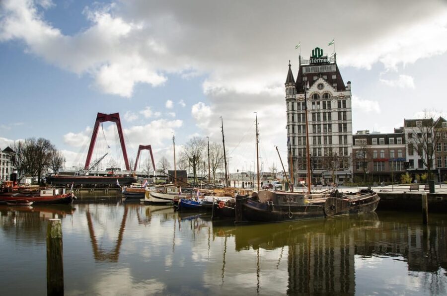 Amsterdam: Zaanse Schans, The Hague & Rotterdam Tour - Rotterdam: Erasmus Bridge, Cube Houses, and the Markthal food-hall stop